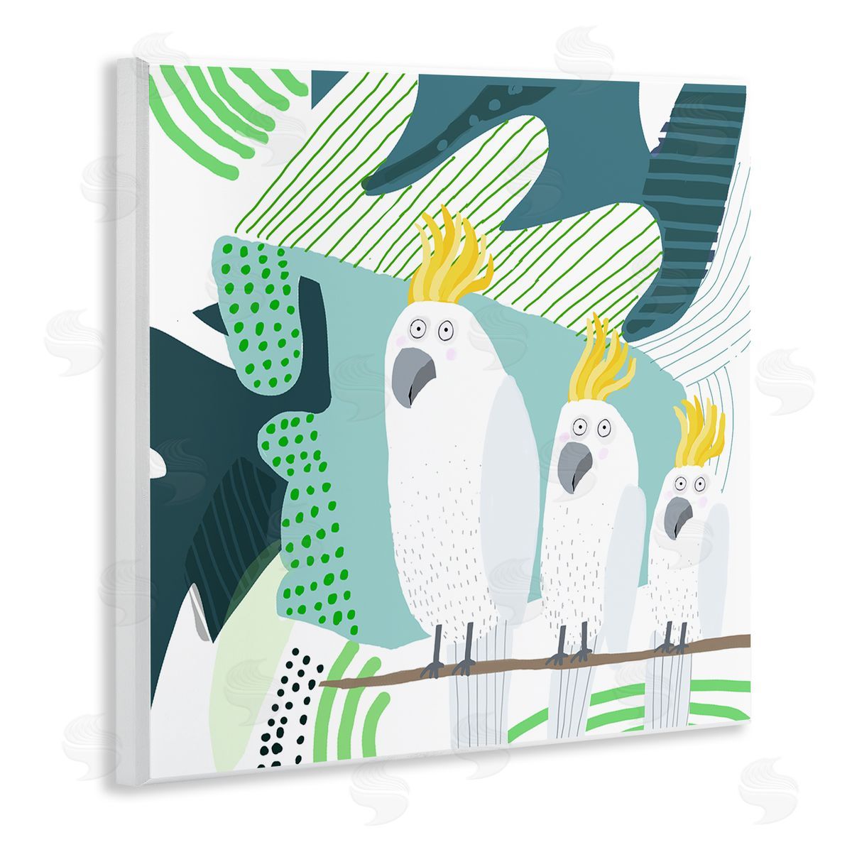 Carla Daly Whimsical Patterned Cockatoo Wooden Wall Plaque Art Print