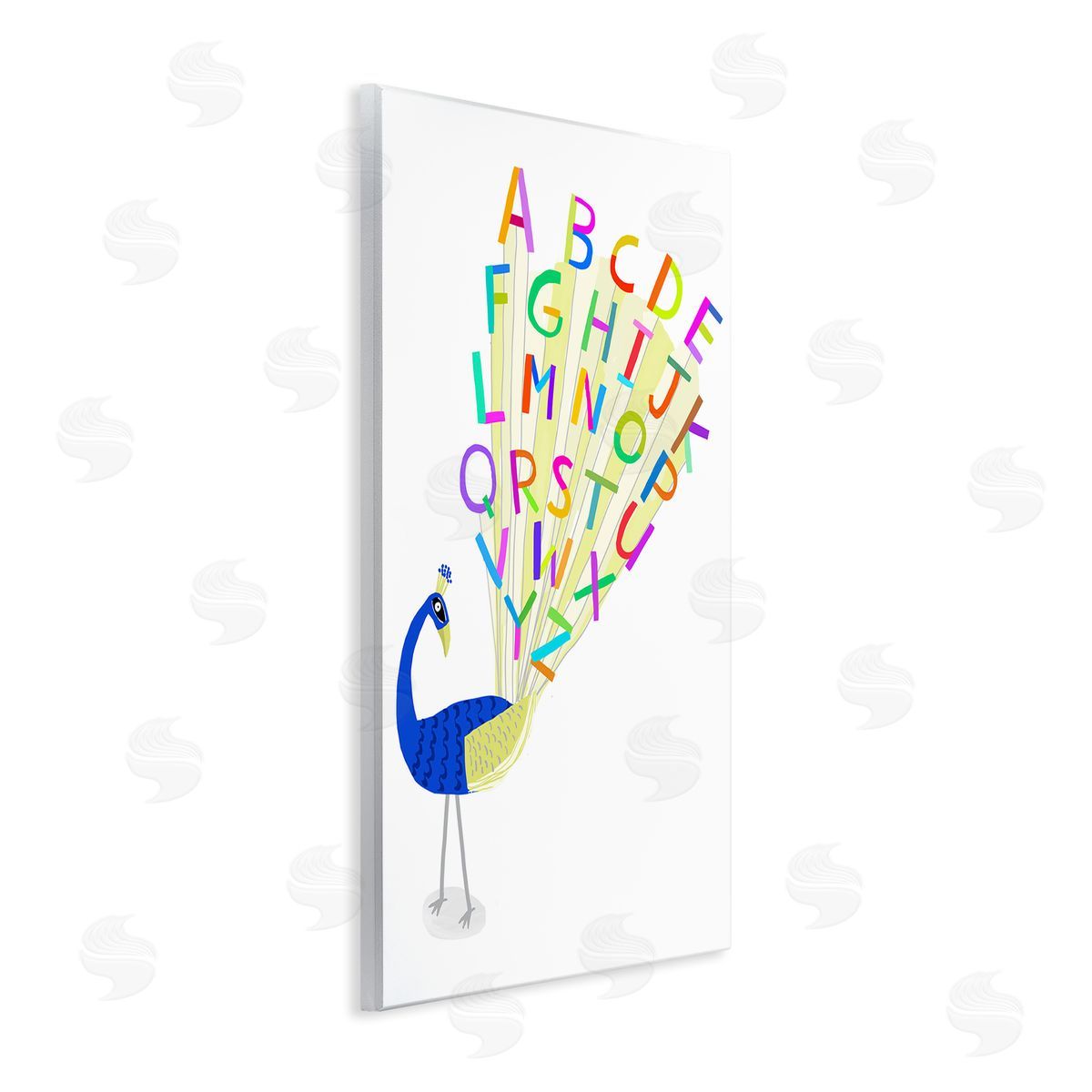 Peacock Alphabet Feathers Wood Plaque Wall Art, Home Decor by Carla Daly