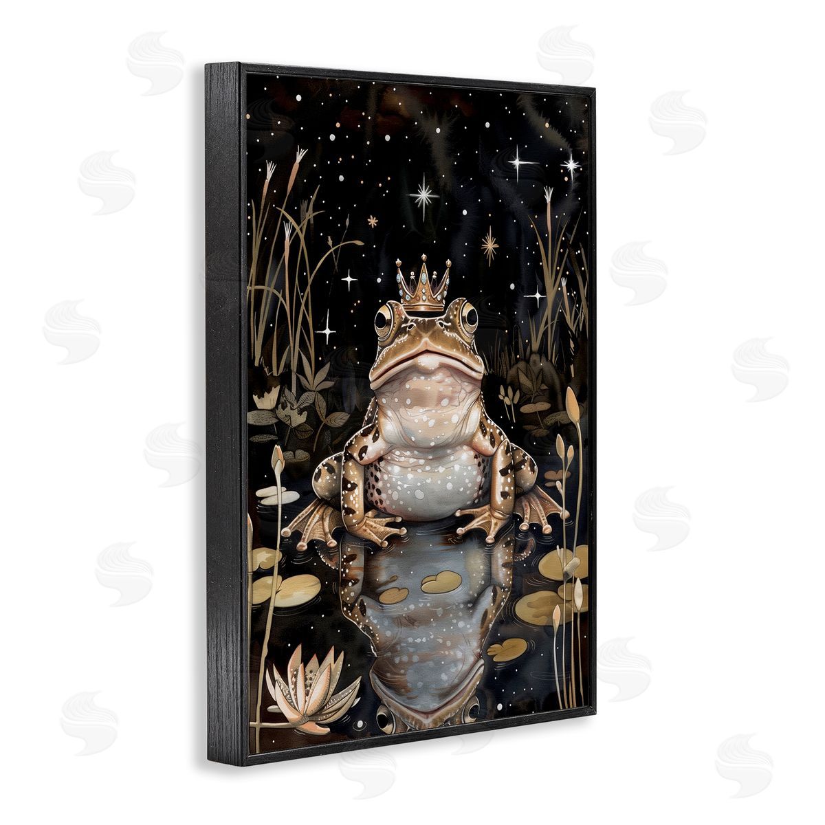 Regal Toad at Night Black Frame Print Wall Art, Home Decor by The Dutch Lady
