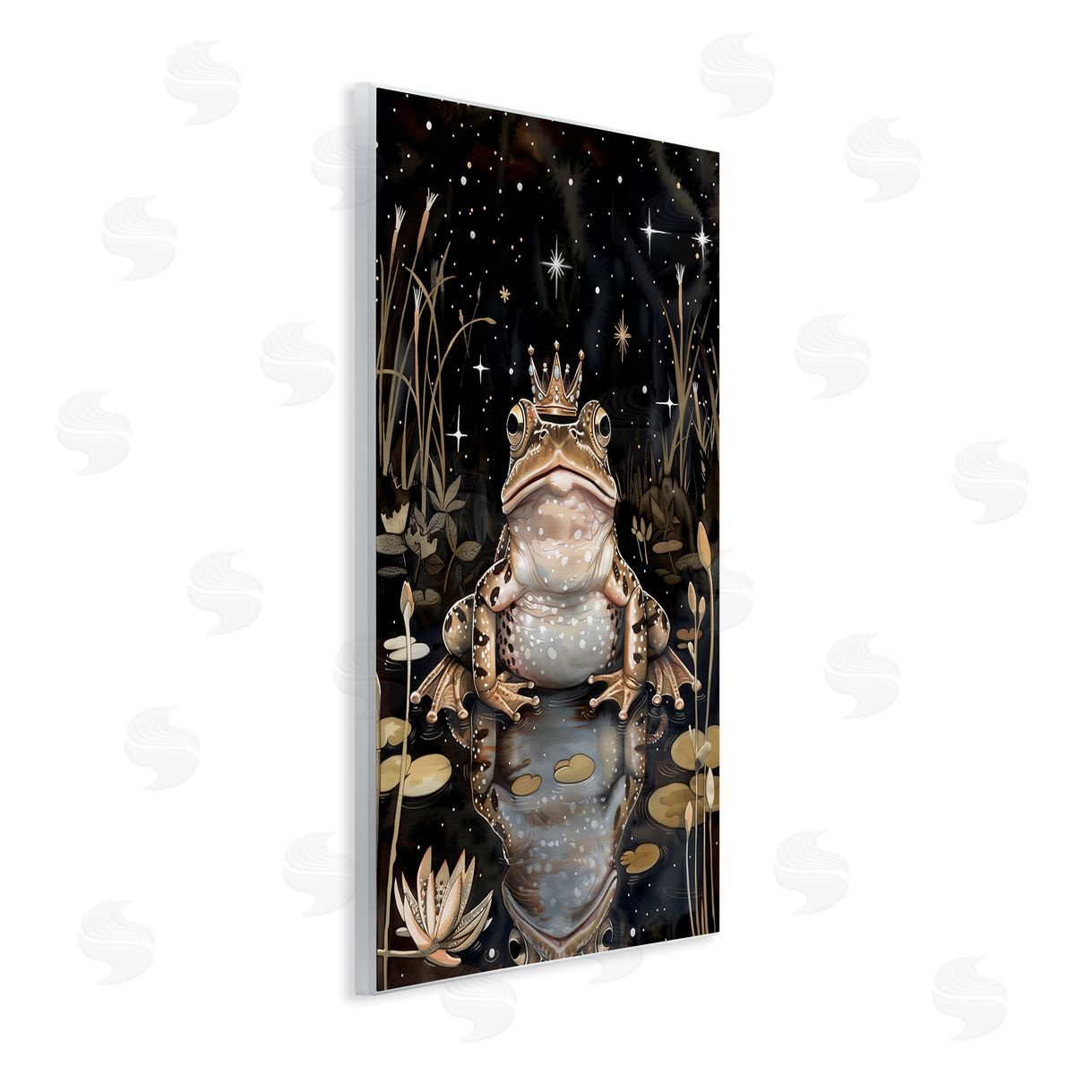 Regal Toad at Night Wood Plaque Wall Art, Home Decor by The Dutch Lady