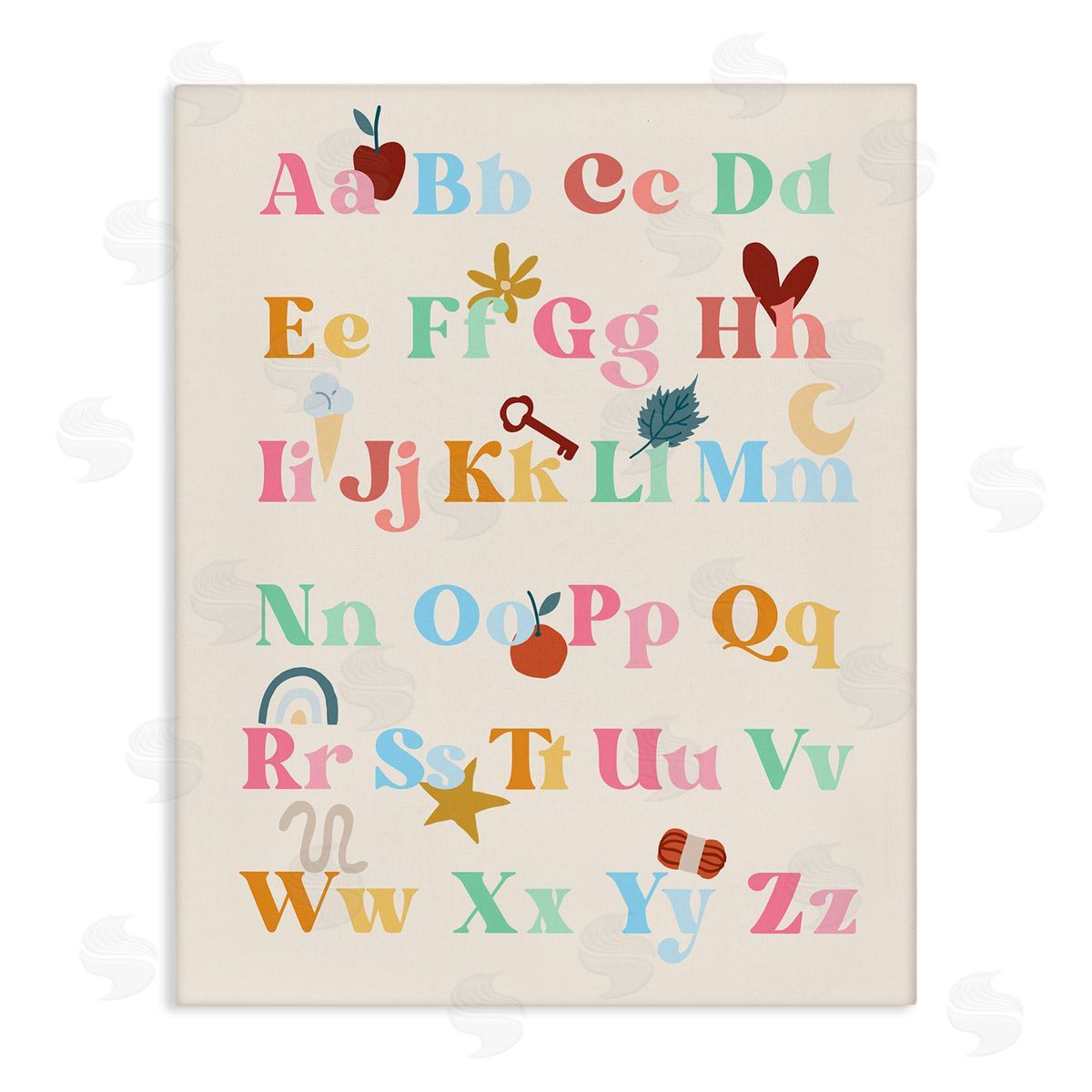 Fun Alphabet Chart Canvas Wall Art, Home Decor by Stupell Studio