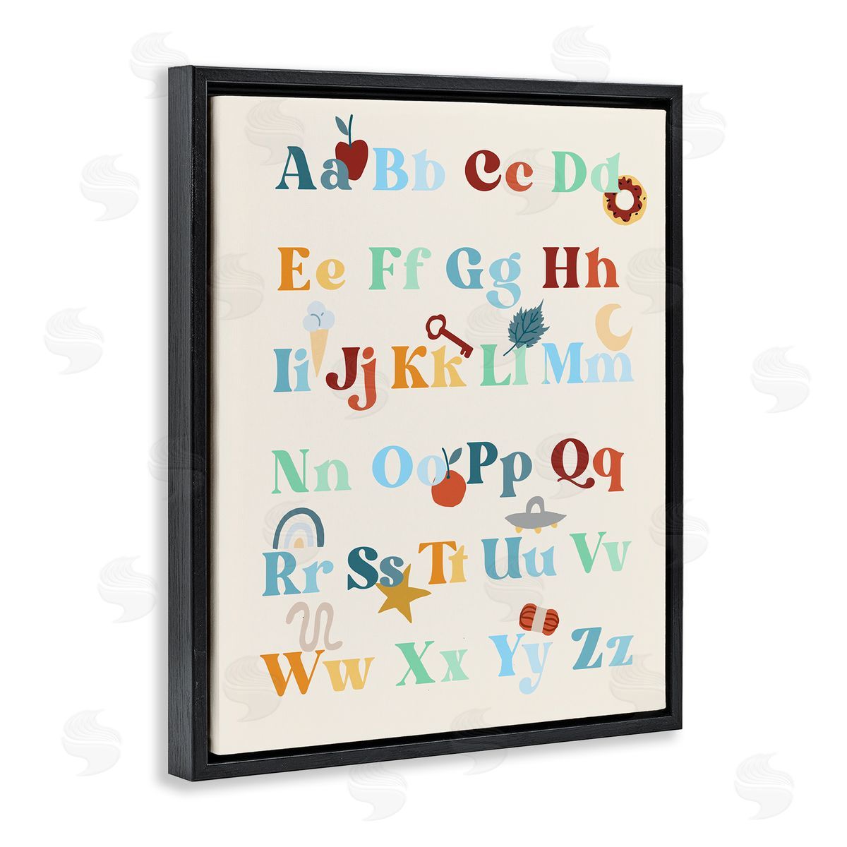Boy's Alphabet Chart Black Floating Frame Canvas Wall Art, Home Decor by Stupell Studio