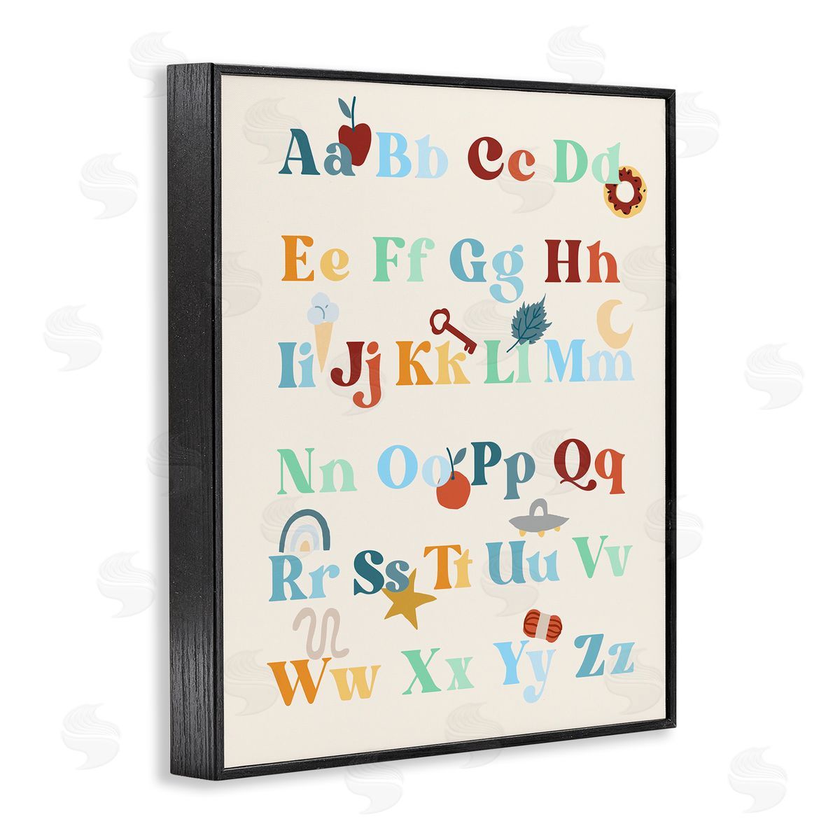 Boy's Alphabet Chart Black Frame Print Wall Art, Home Decor by Stupell Studio