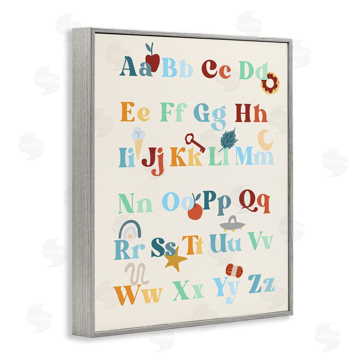 Boy's Alphabet Chart Grey Frame Print Wall Art, Home Decor by Stupell Studio