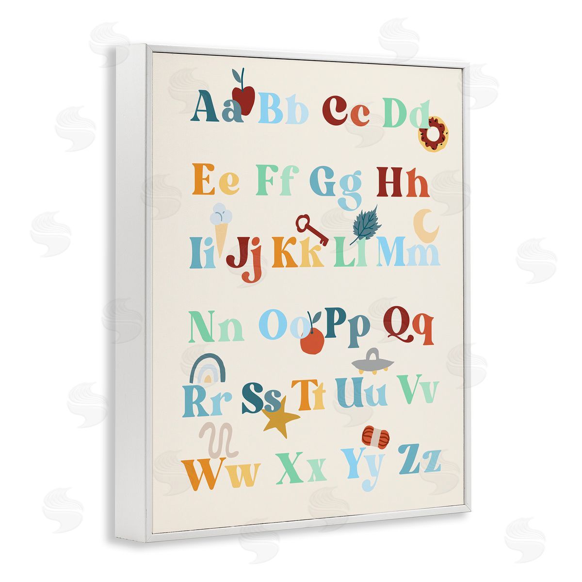Boy's Alphabet Chart White Frame Print Wall Art, Home Decor by Stupell Studio