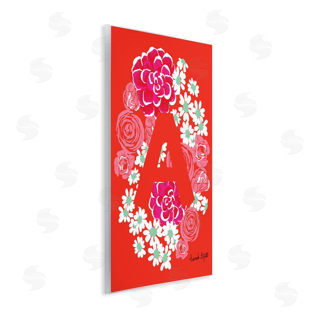 Floral Bloom Letter A Wood Plaque Wall Art, Home Decor by Hannah Louise Byatt
