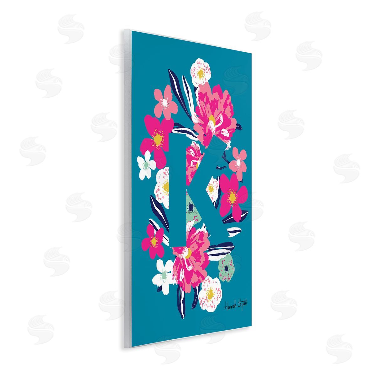 Floral Bloom Letter K Wood Plaque Wall Art, Home Decor by Hannah Louise Byatt