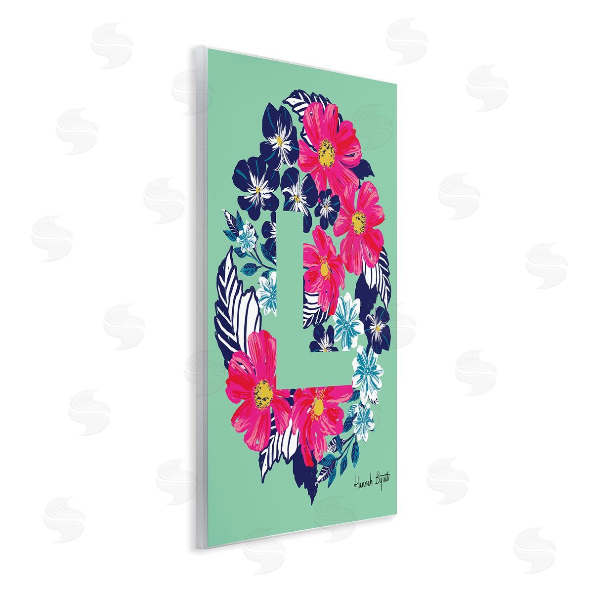 Floral Bloom Letter L Wood Plaque Wall Art, Home Decor by Hannah Louise Byatt