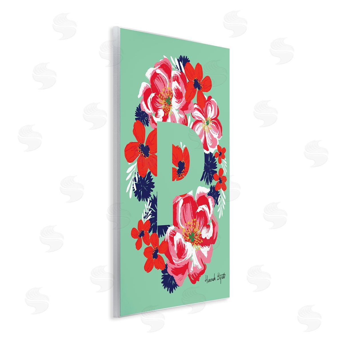 Floral Bloom Letter P Wood Plaque Wall Art, Home Decor by Hannah Louise Byatt