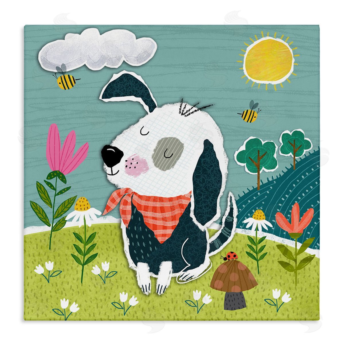 Tina Finn Countryside Dog Landscape Canvas Wall Art Print