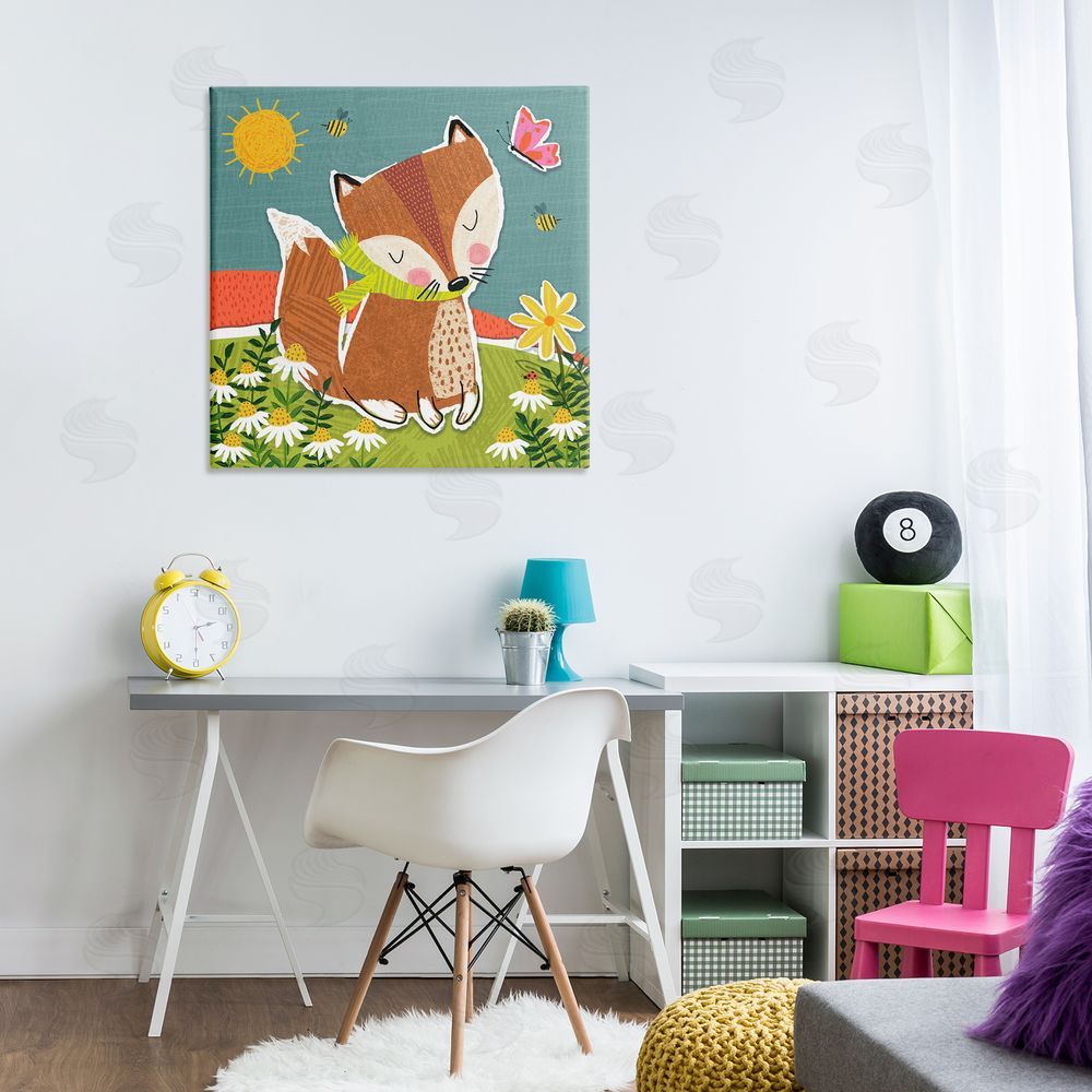 Tina Finn Whimsical Nature Fox Canvas Wall Art Print in Room