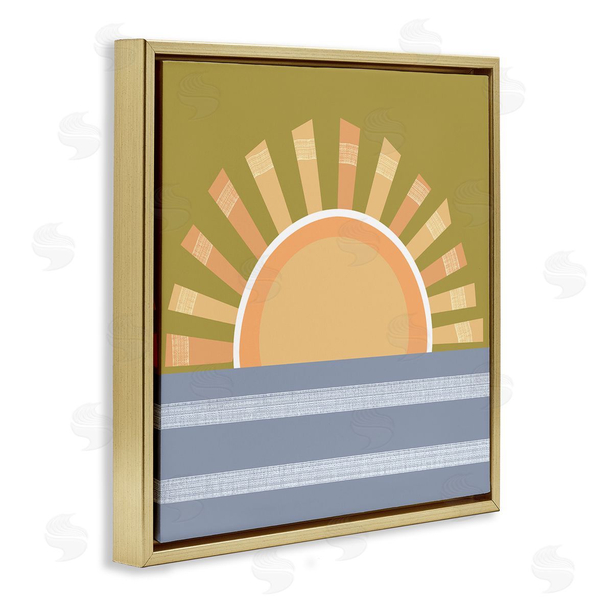 Tina Finn Rising Sun Over Ocean Gold Floating Frame Canvas Wall Art Print