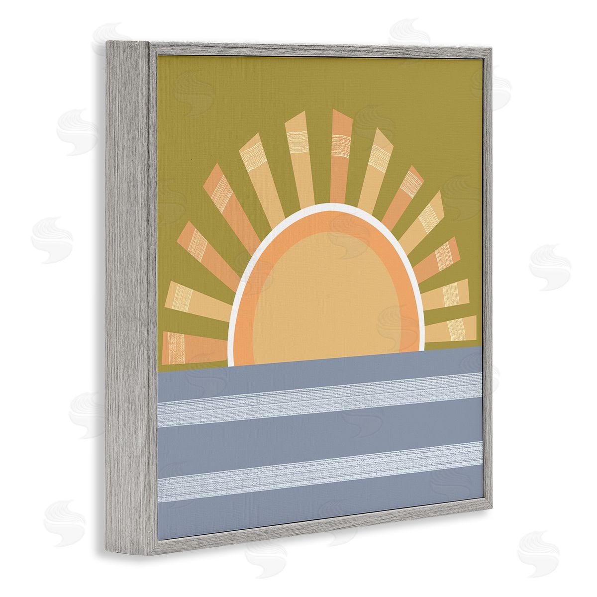 Tina Finn Rising Sun Over Ocean Gray Framed Giclee Wall Art Print
