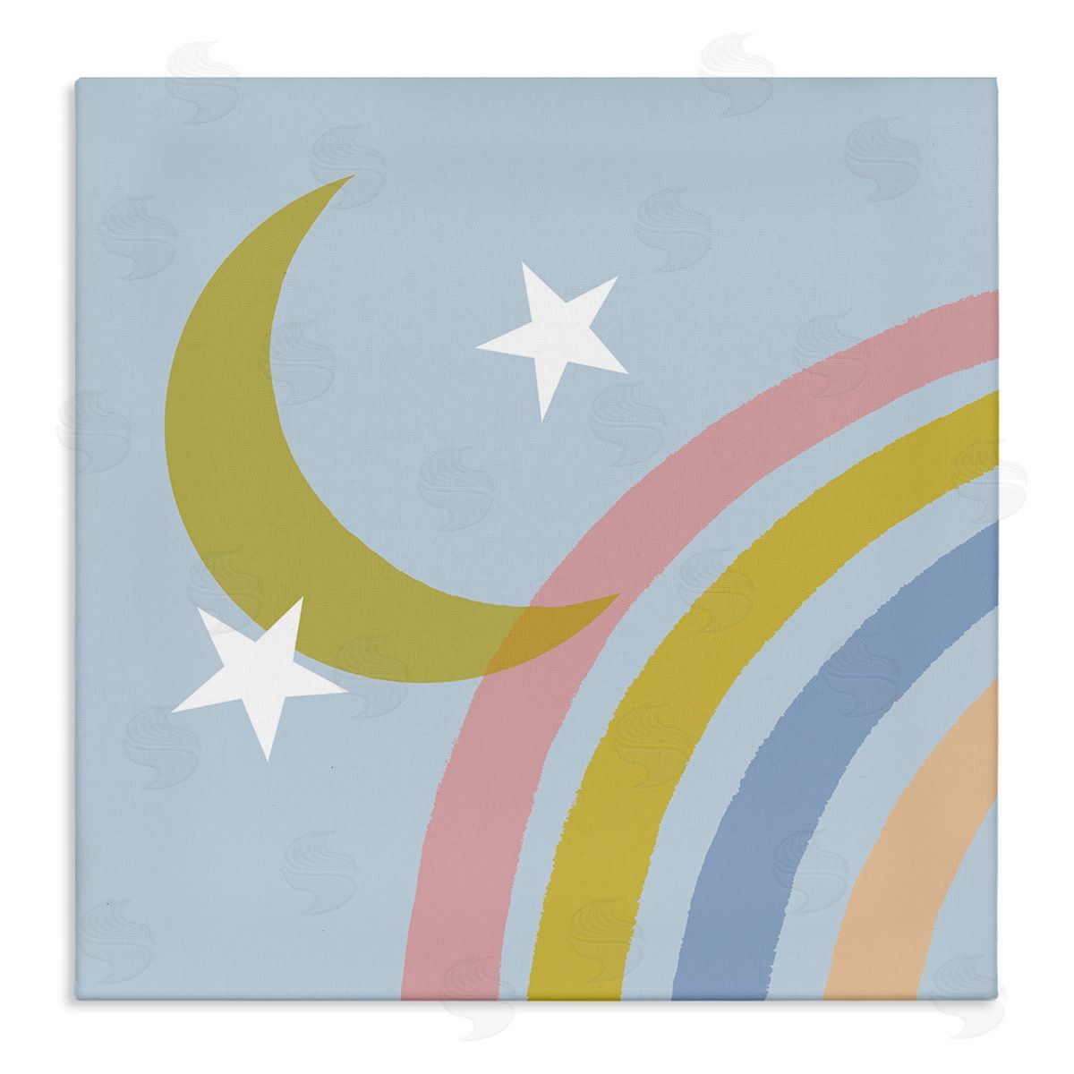 Tina Finn Rainbow And Moon Shape Canvas Wall Art Print