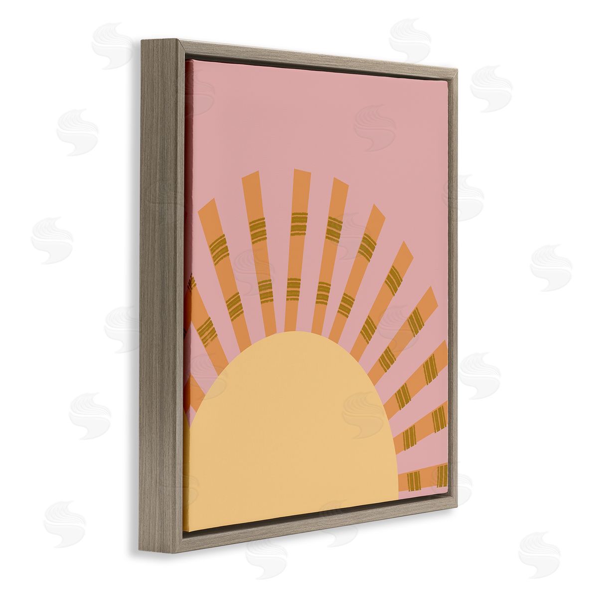 Tina Finn Minimal Sun Rays Brown Floating Frame Canvas Wall Art Print
