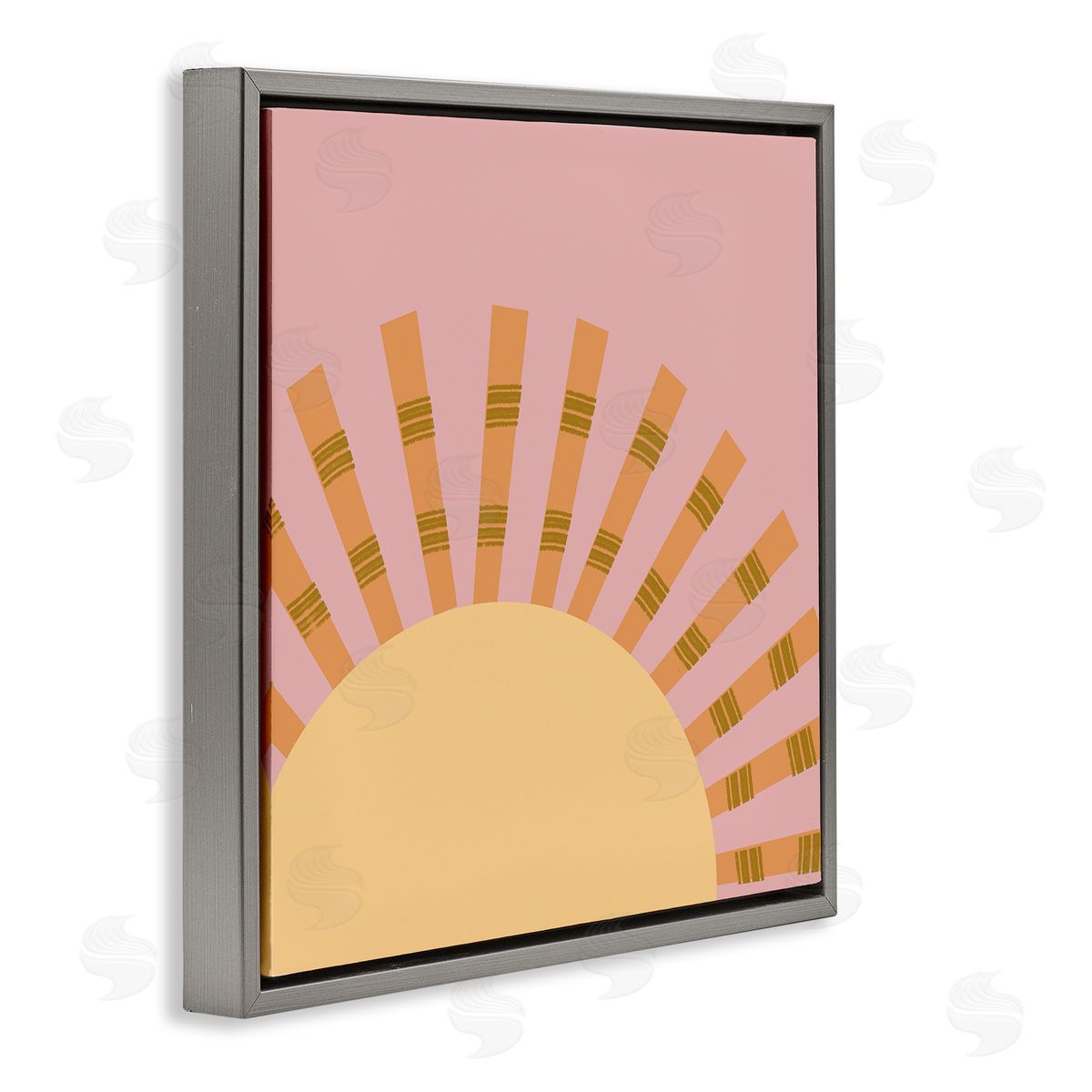 Tina Finn Minimal Sun Rays Gray Floating Frame Canvas Wall Art Print