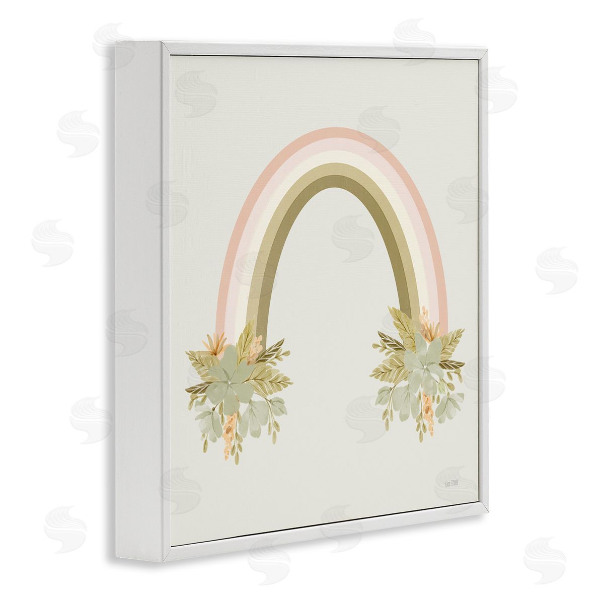 House Fenway Blooming Floral Rainbow White Framed Giclee Wall Art Print