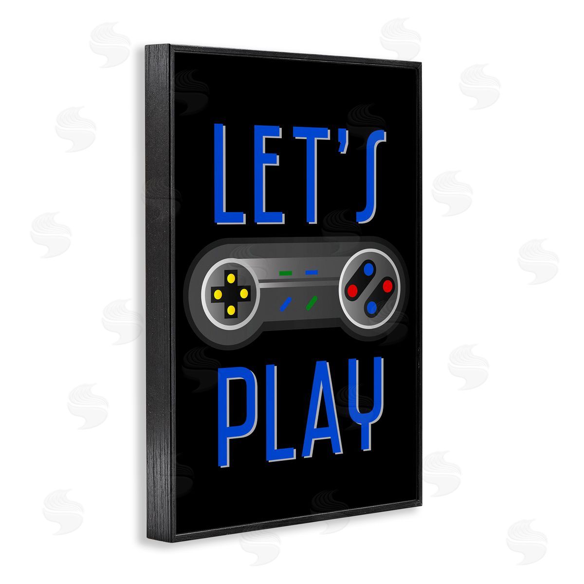 Vintage Lets Play Games Black Frame Print Wall Art, Home Decor by Kim Allen