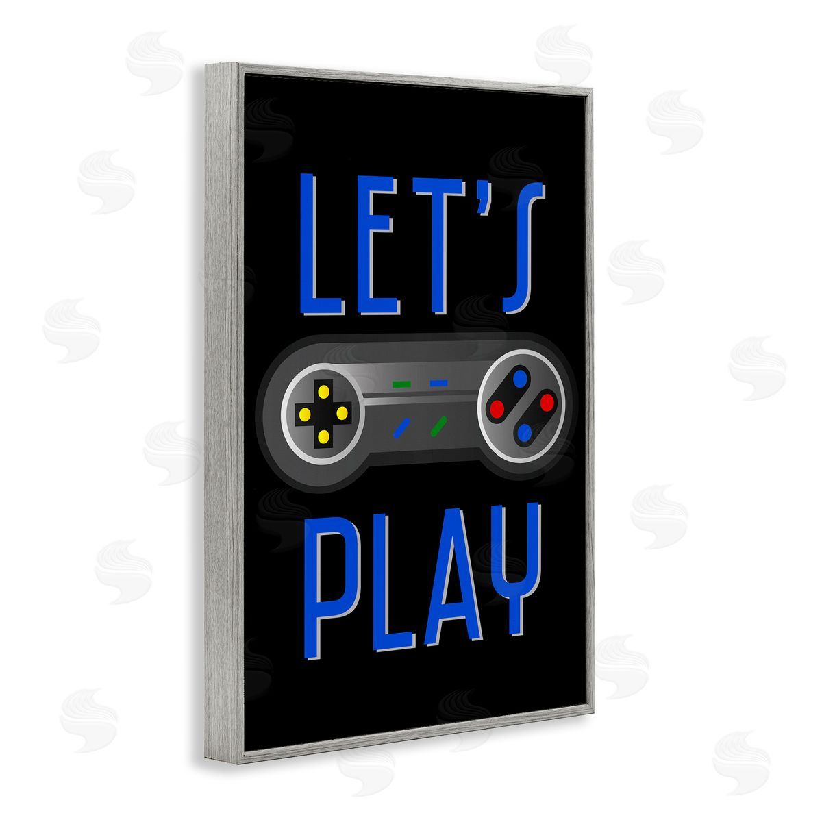 Vintage Lets Play Games Grey Frame Print Wall Art, Home Decor by Kim Allen