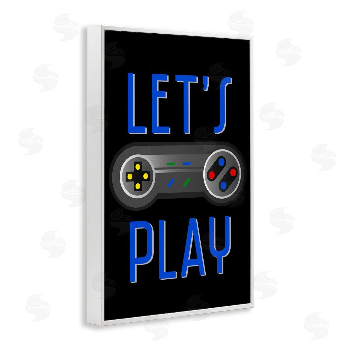 Vintage Lets Play Games White Frame Print Wall Art, Home Decor by Kim Allen