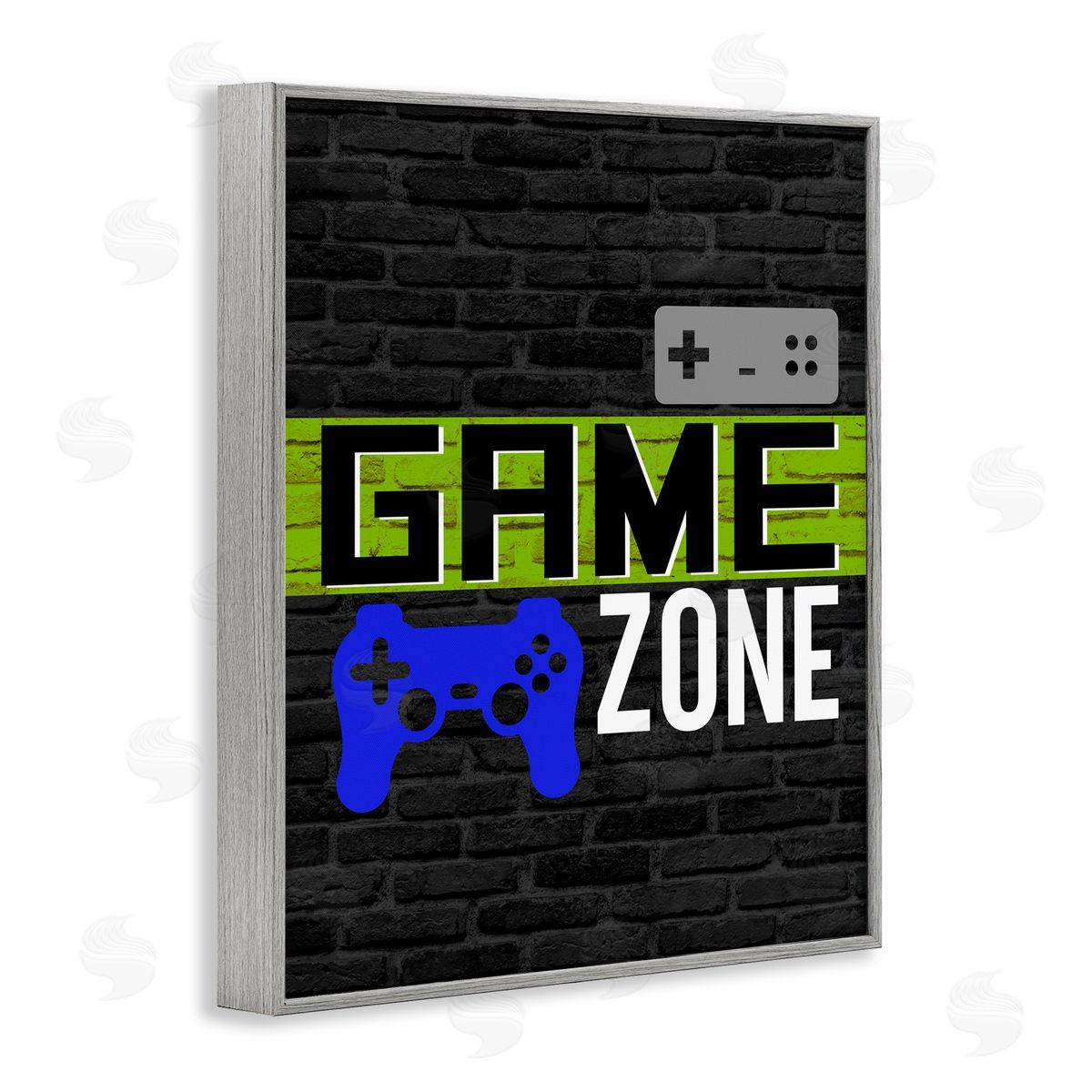 Vintage Game Zone Grey Frame Print Wall Art, Home Decor by Kim Allen