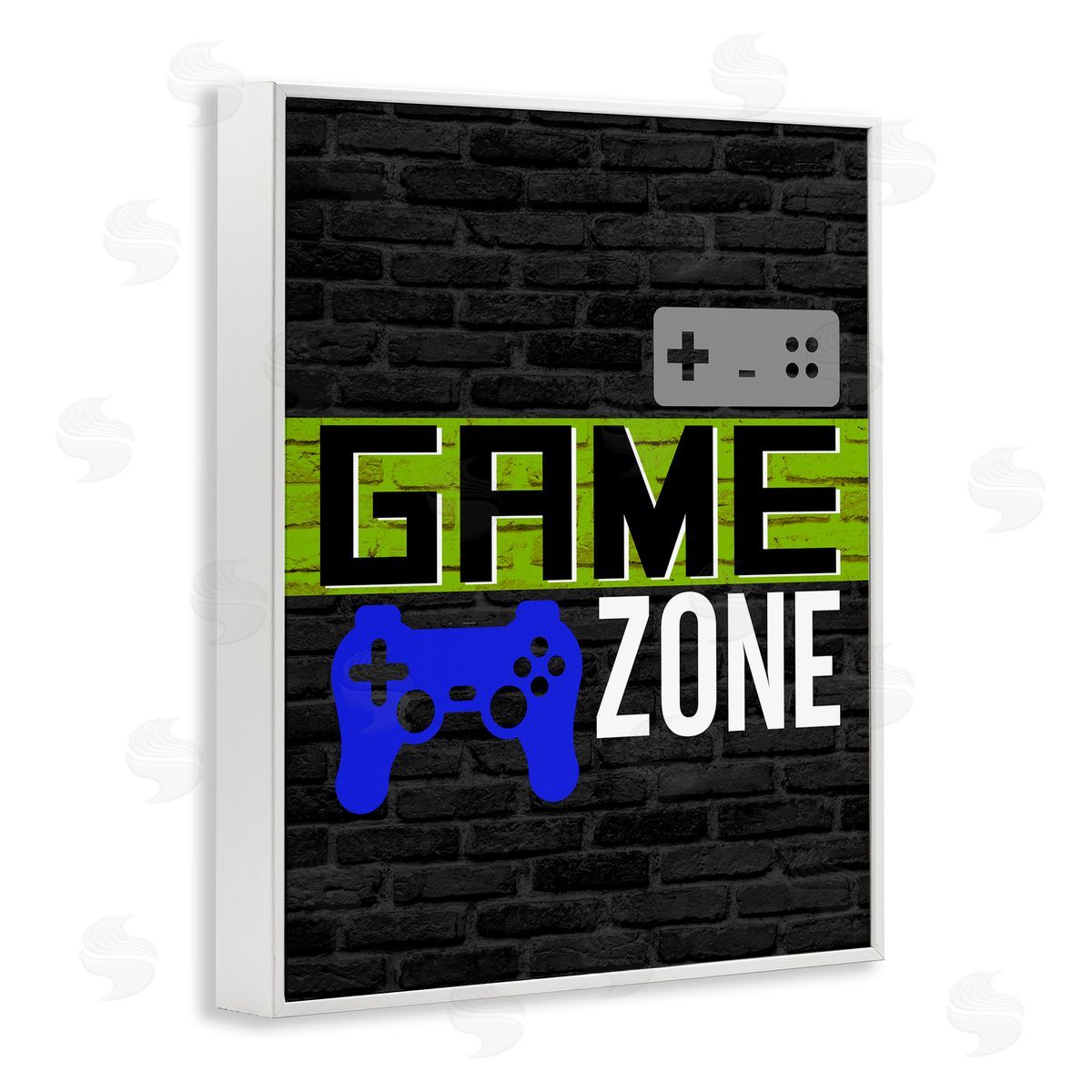 Vintage Game Zone White Frame Print Wall Art, Home Decor by Kim Allen
