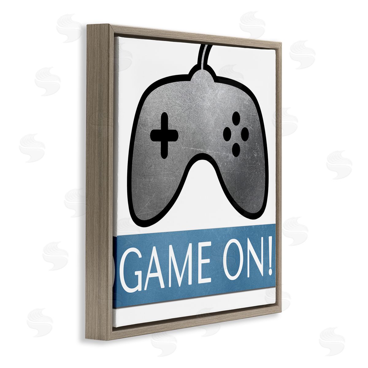 Kim Allen Game On Controller Brown Floating Frame Canvas Wall Art Print