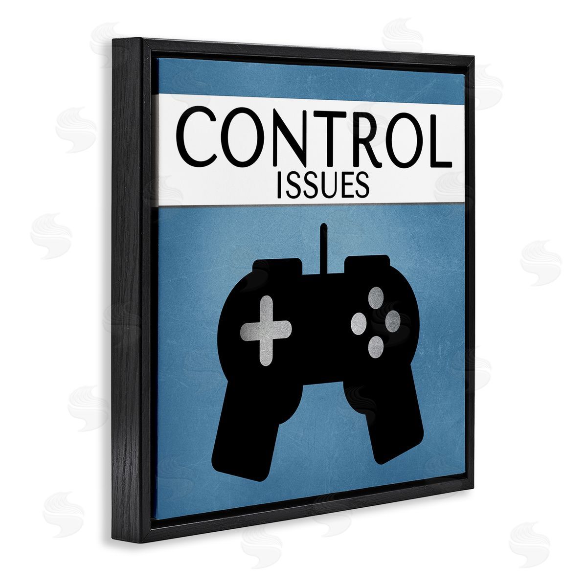 Kim Allen Control Issues Gamer Black Floating Frame Canvas Wall Art Print