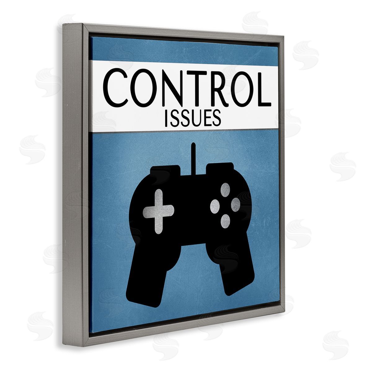 Kim Allen Control Issues Gamer Gray Floating Frame Canvas Wall Art Print