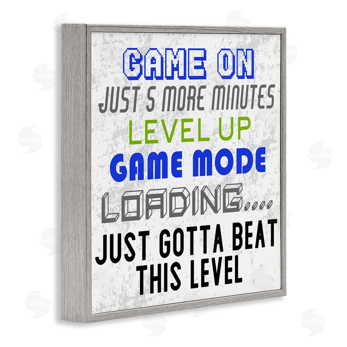Kim Allen Game Mode Phrases Gray Framed Giclee Wall Art Print