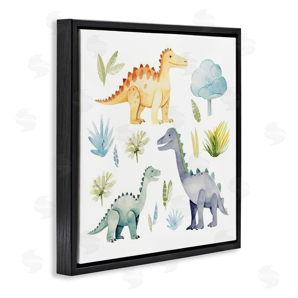Lazar Studio Dino Wonderland Wonders Black Floating Frame Canvas Wall Art Print