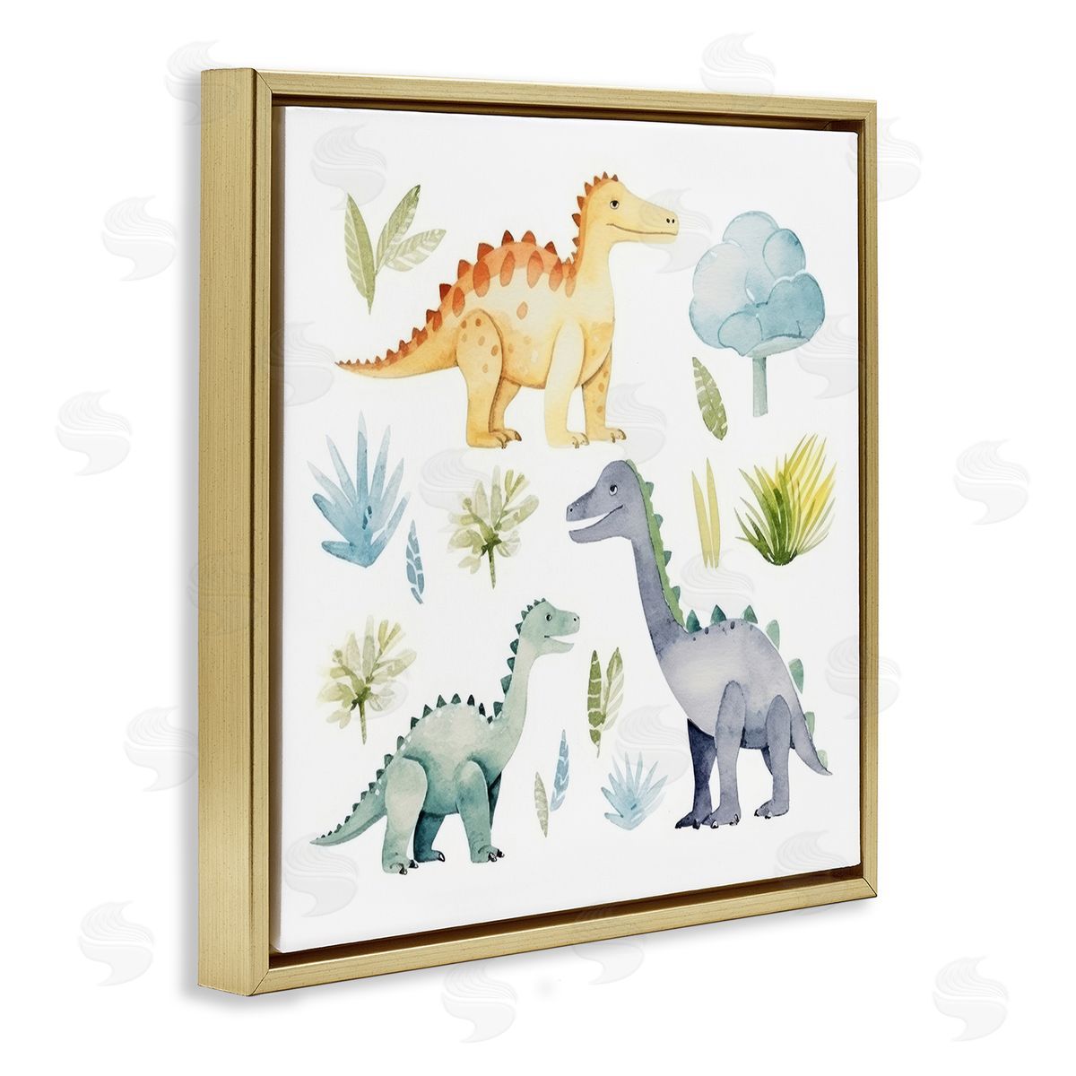 Lazar Studio Dino Wonderland Wonders Gold Floating Frame Canvas Wall Art Print
