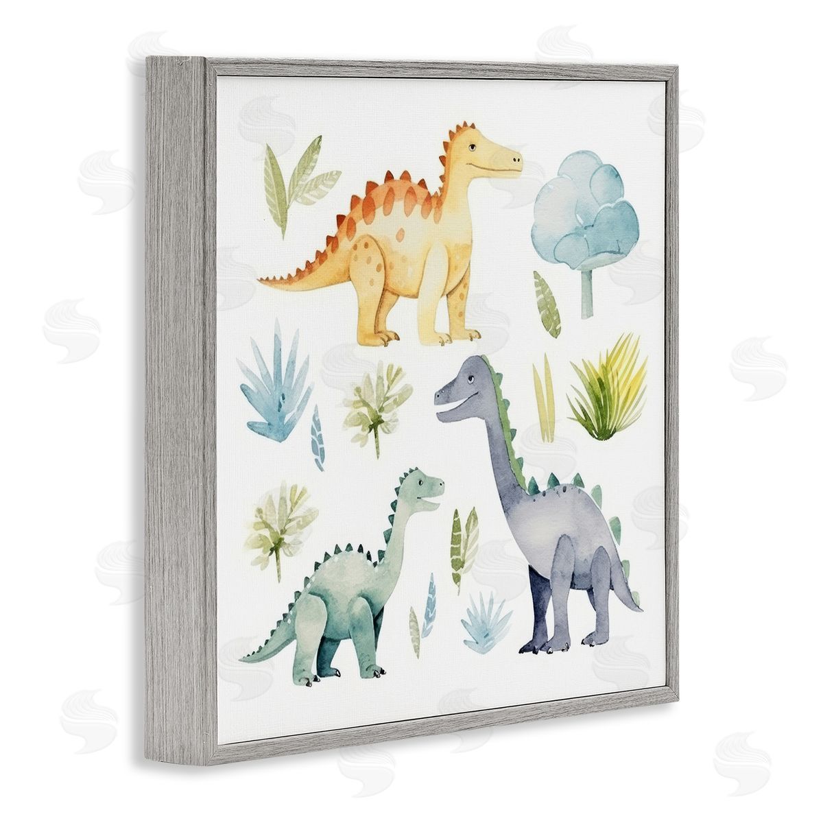 Lazar Studio Dino Wonderland Wonders Gray Framed Giclee Wall Art Print
