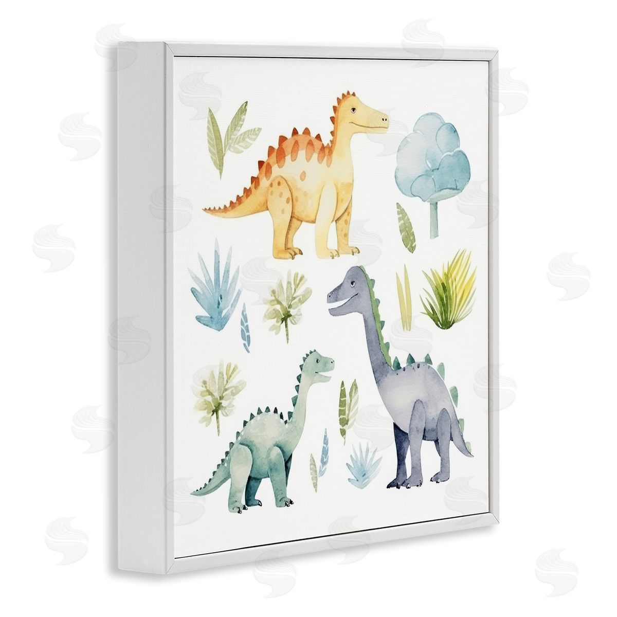 Lazar Studio Dino Wonderland Wonders White Framed Giclee Wall Art Print