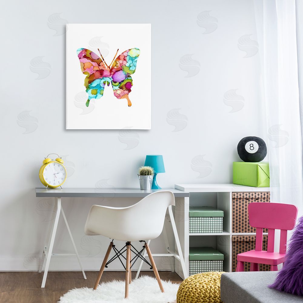 Lisa Nohren Bold Patterned Butterfly Canvas Wall Art Print in Room