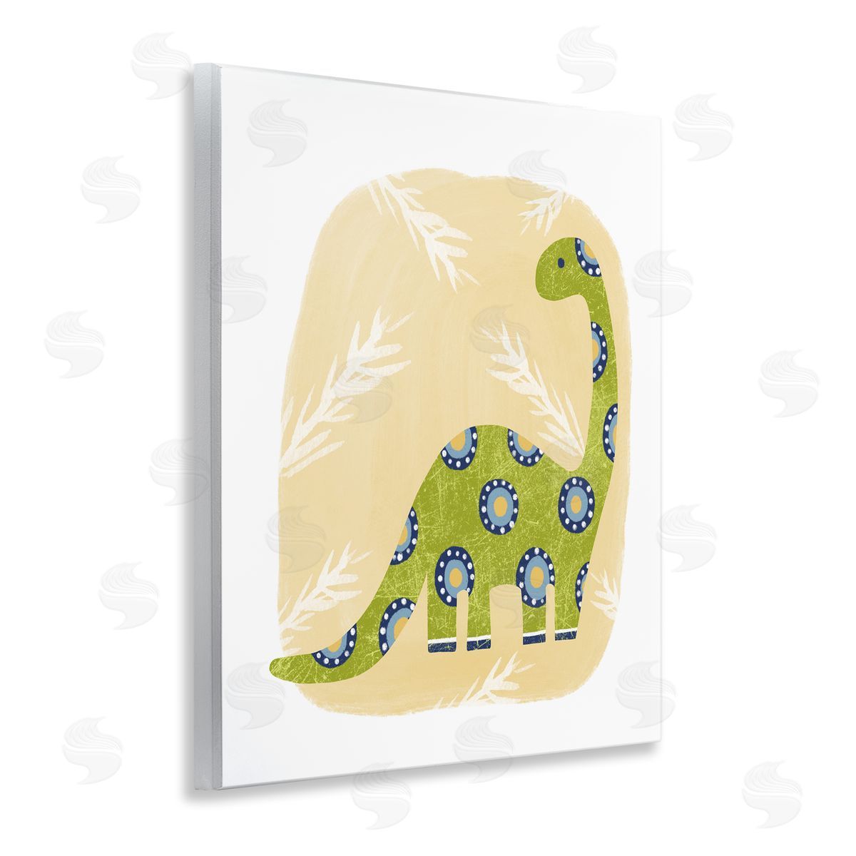 Brontosaurus with Leaves Wood Plaque Wall Art, Home Decor by Lisa Nohren