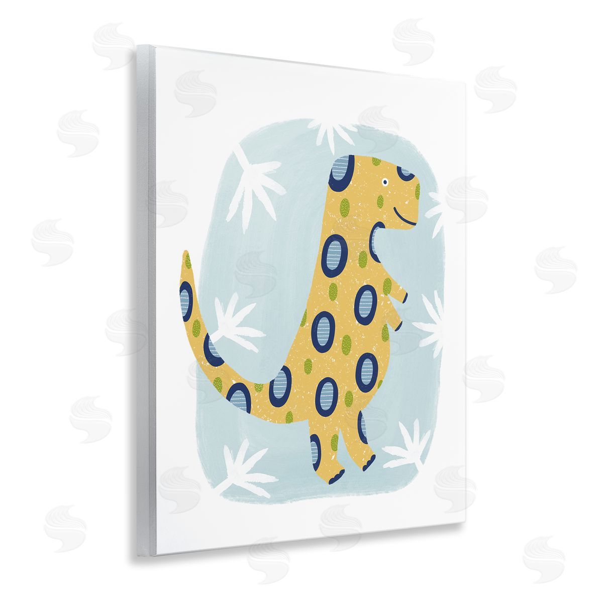 T-Rex with Leaves Wood Plaque Wall Art, Home Decor by Lisa Nohren