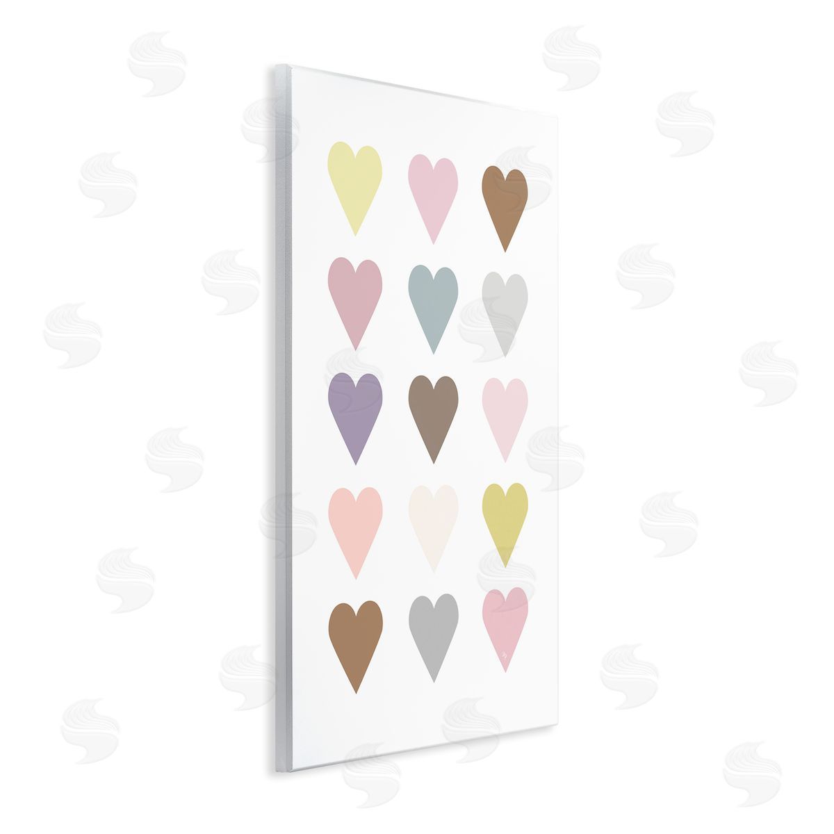 Soft Pastel Hearts Wood Plaque Wall Art, Home Decor by Martina Pavlova