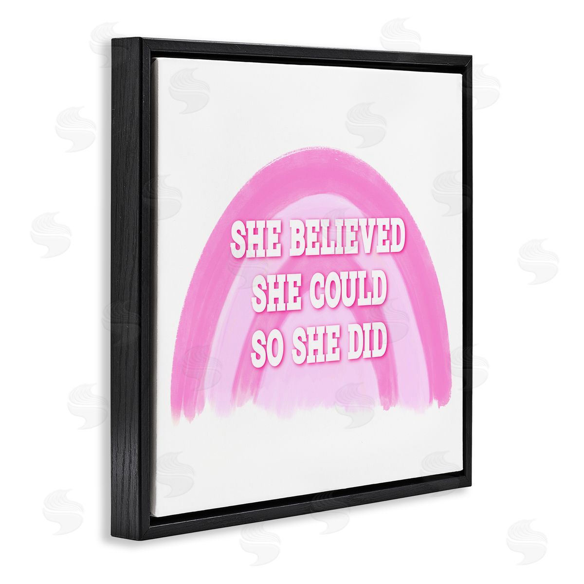 Amber Clarkson Believed She Could Black Floating Frame Canvas Wall Art Print