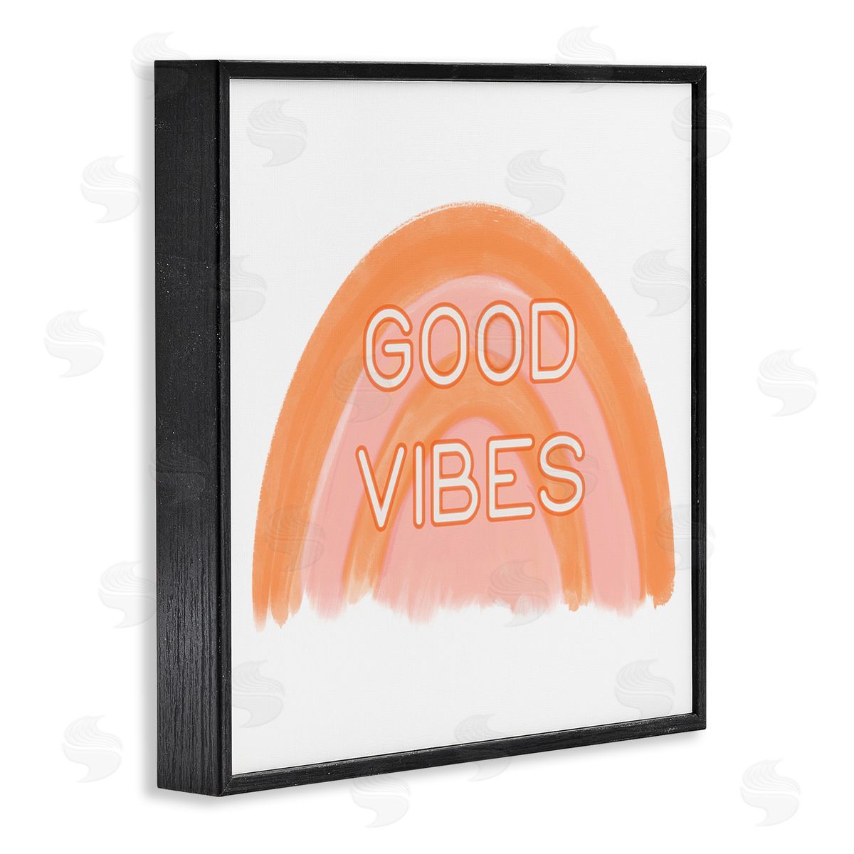 Amber Clarkson Orange Good Vibes Black Framed Giclee Wall Art Print