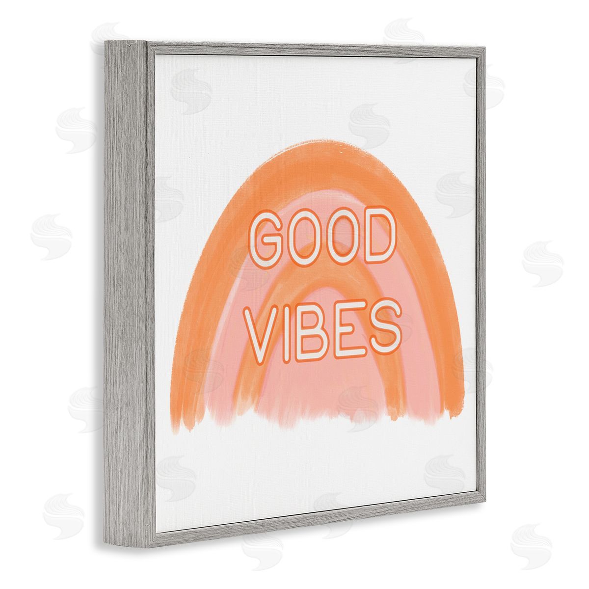 Amber Clarkson Orange Good Vibes Gray Framed Giclee Wall Art Print
