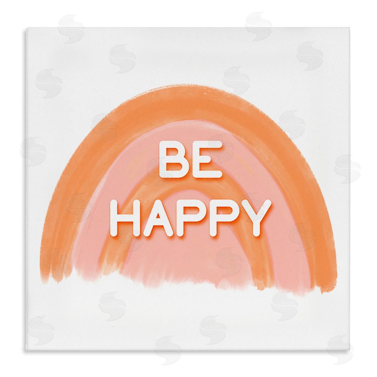 Amber Clarkson Orange Be Happy Canvas Wall Art Print