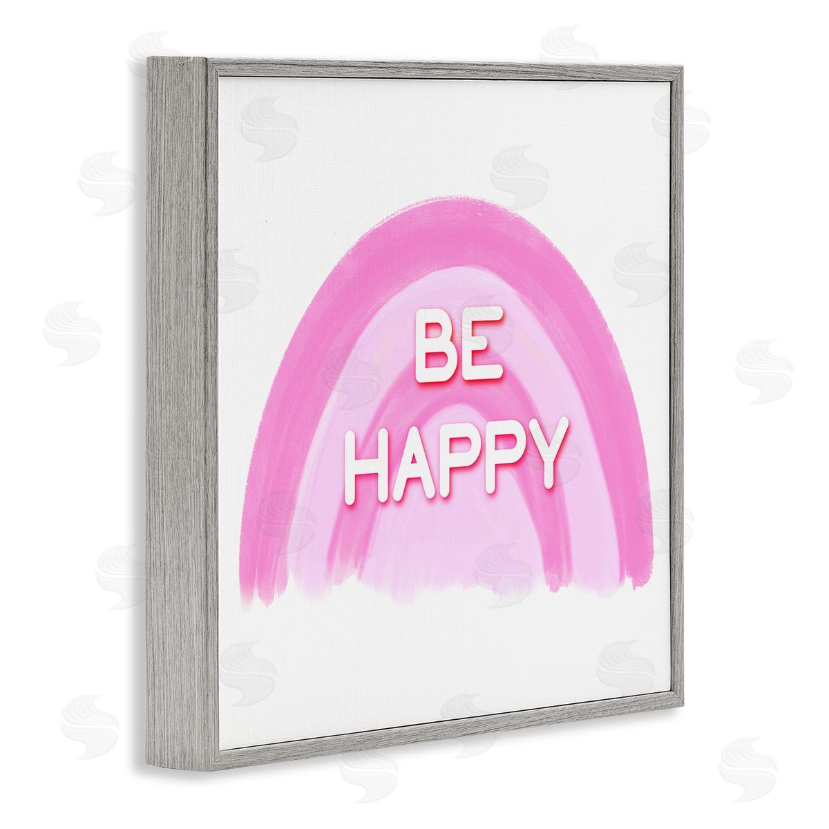 Amber Clarkson Purple Be Happy Gray Framed Giclee Wall Art Print