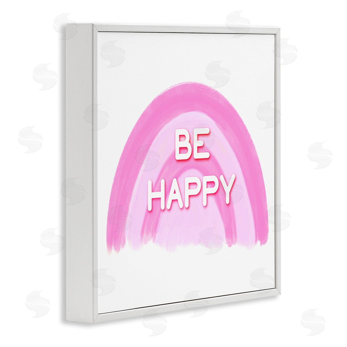 Amber Clarkson Purple Be Happy White Framed Giclee Wall Art Print