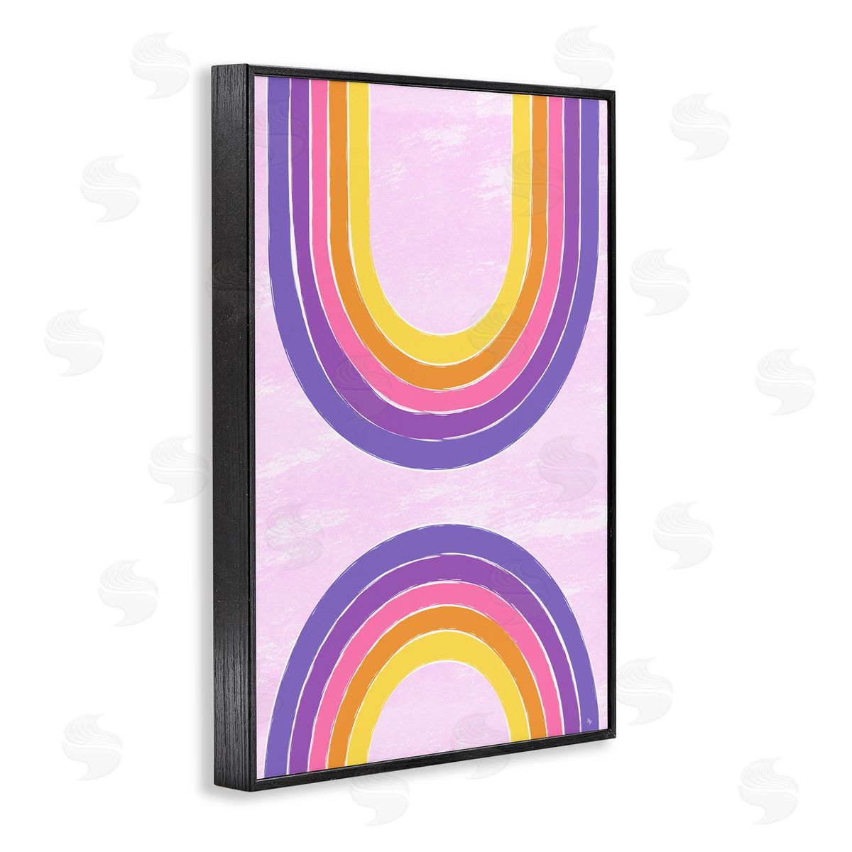 Purple Rainbow Arches Black Frame Print Wall Art, Home Decor by Martina Pavlova