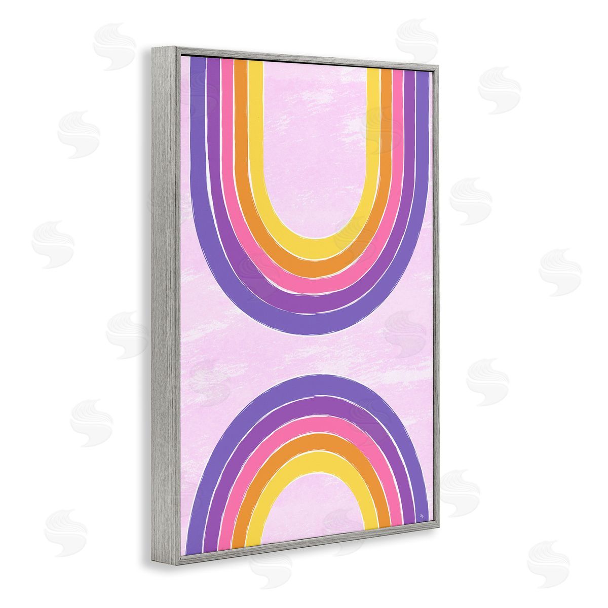 Purple Rainbow Arches Grey Frame Print Wall Art, Home Decor by Martina Pavlova