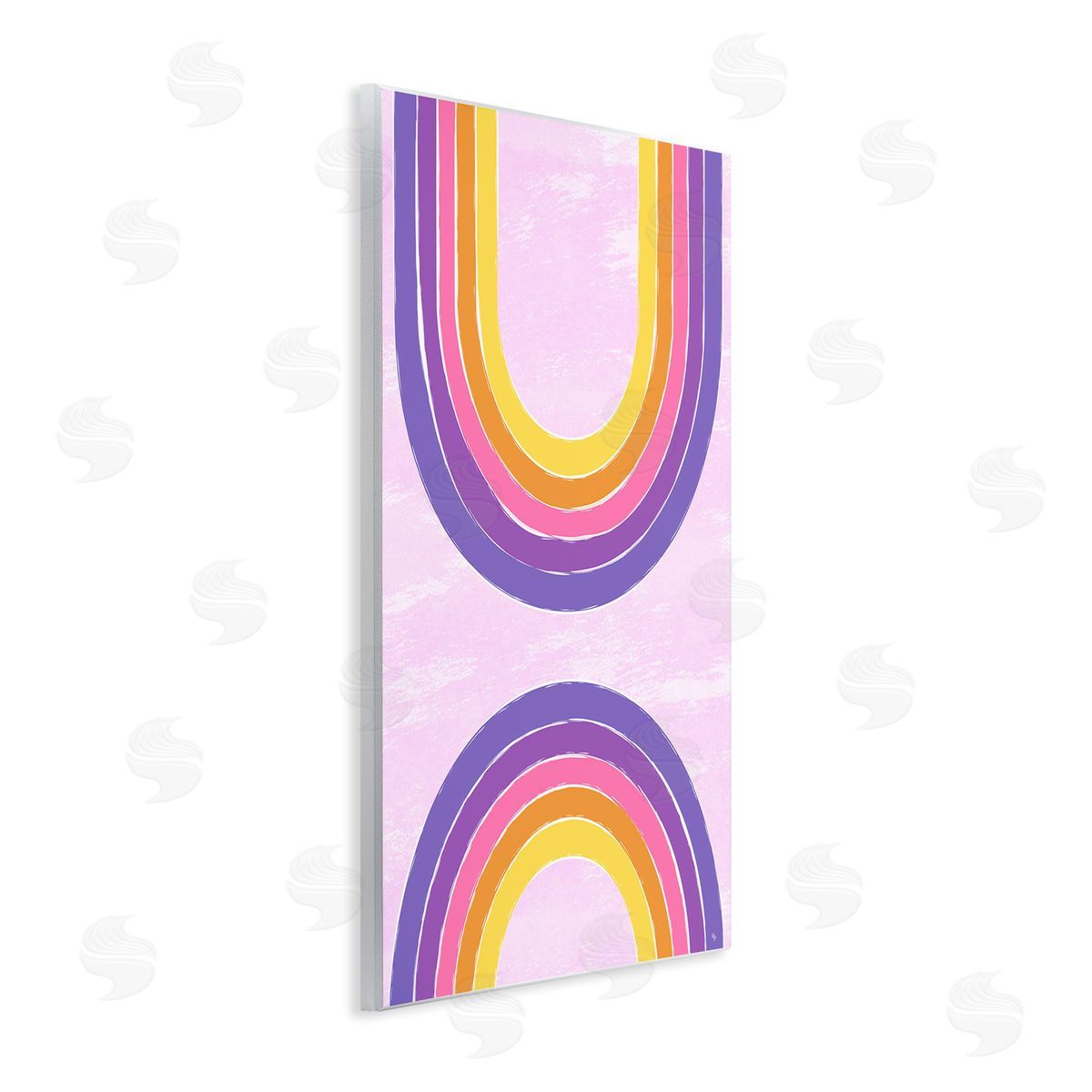 Purple Rainbow Arches Wood Plaque Wall Art, Home Decor by Martina Pavlova