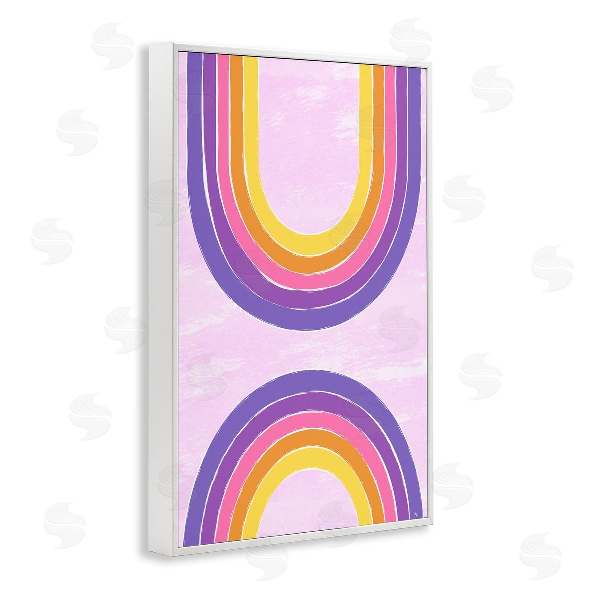 Purple Rainbow Arches White Frame Print Wall Art, Home Decor by Martina Pavlova
