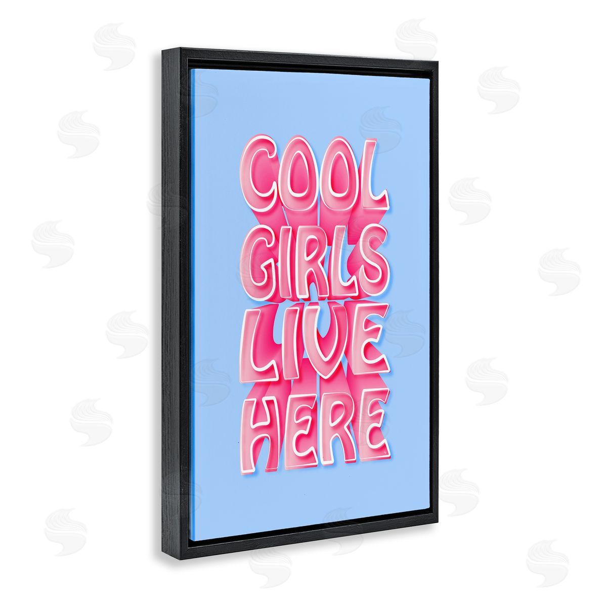 Cool Girls Live Here Black Floating Frame Canvas Wall Art, Home Decor by Martina Pavlova