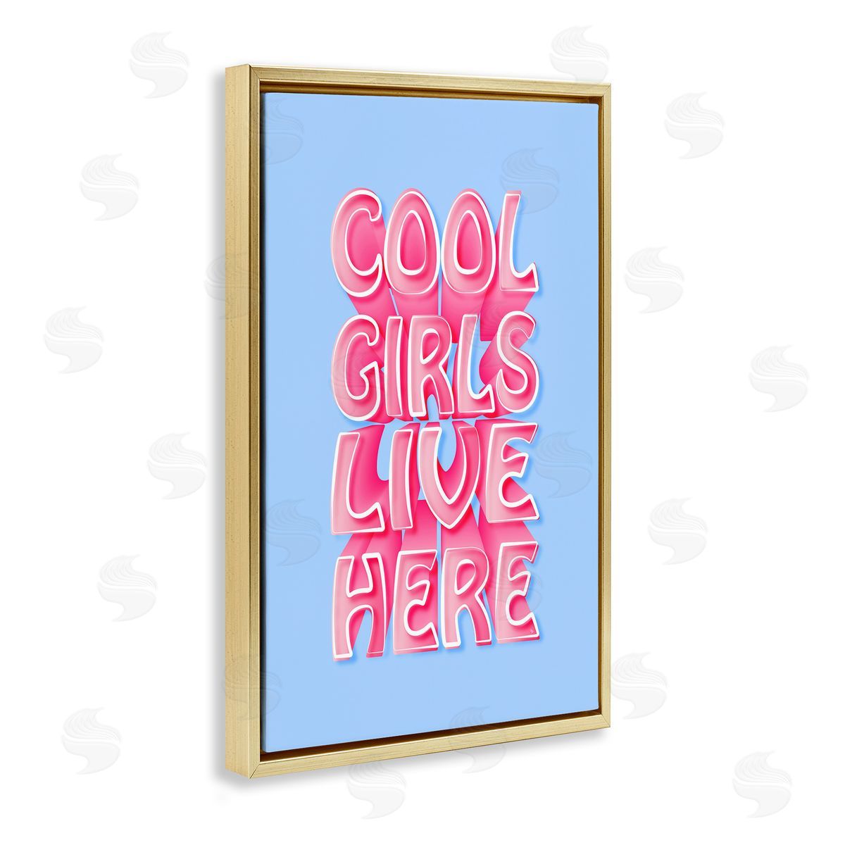 Cool Girls Live Here Gold Floating Frame Canvas Wall Art, Home Decor by Martina Pavlova